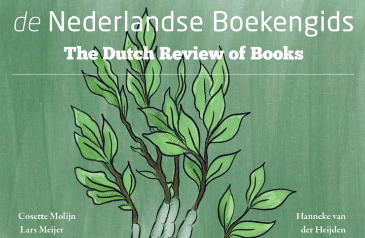 Image of the cover of de Nederlandse Boekengids depicting a hand that grows branches and leaves