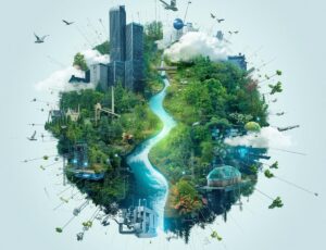 Image, made by AI, on digitalisation and (un)sustainability