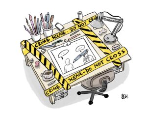 Political cartooning in constrained circumstances