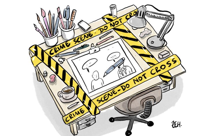 Political cartooning in constrained circumstances